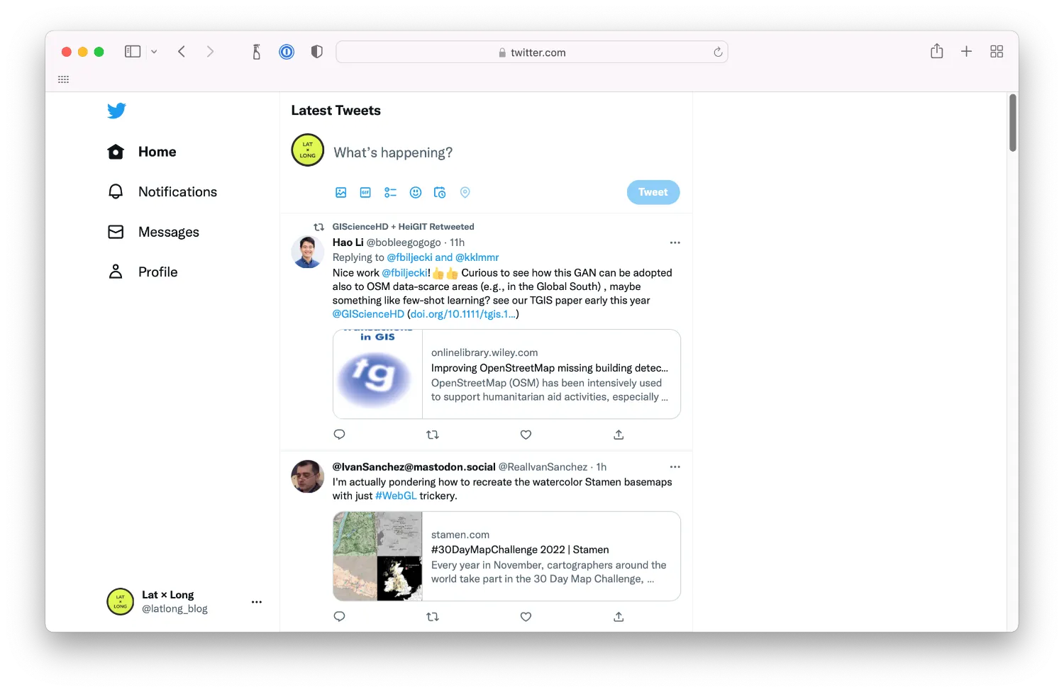 Screenshot of the custom stylesheet applied to Twitter.