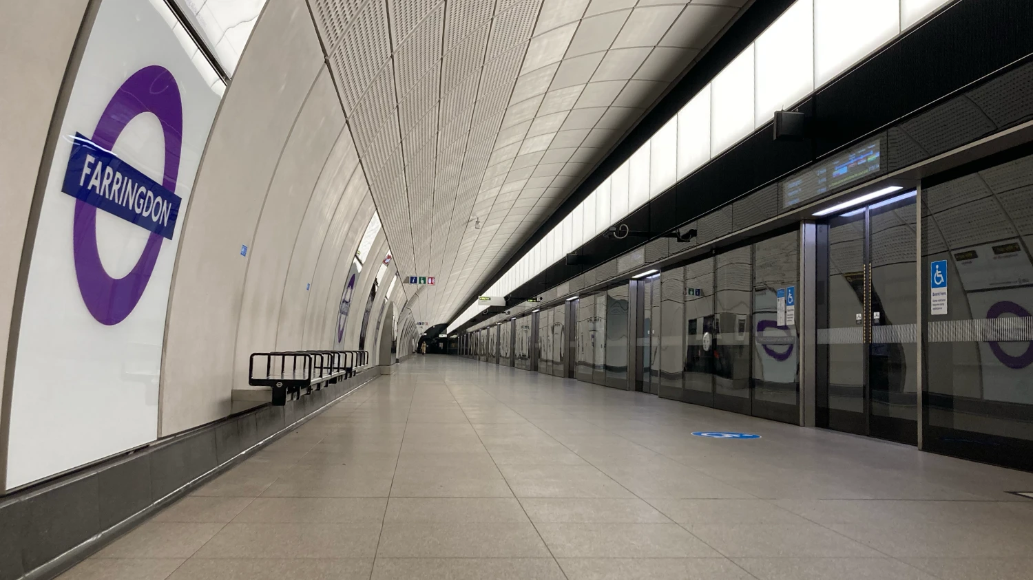 An empty underground platform.